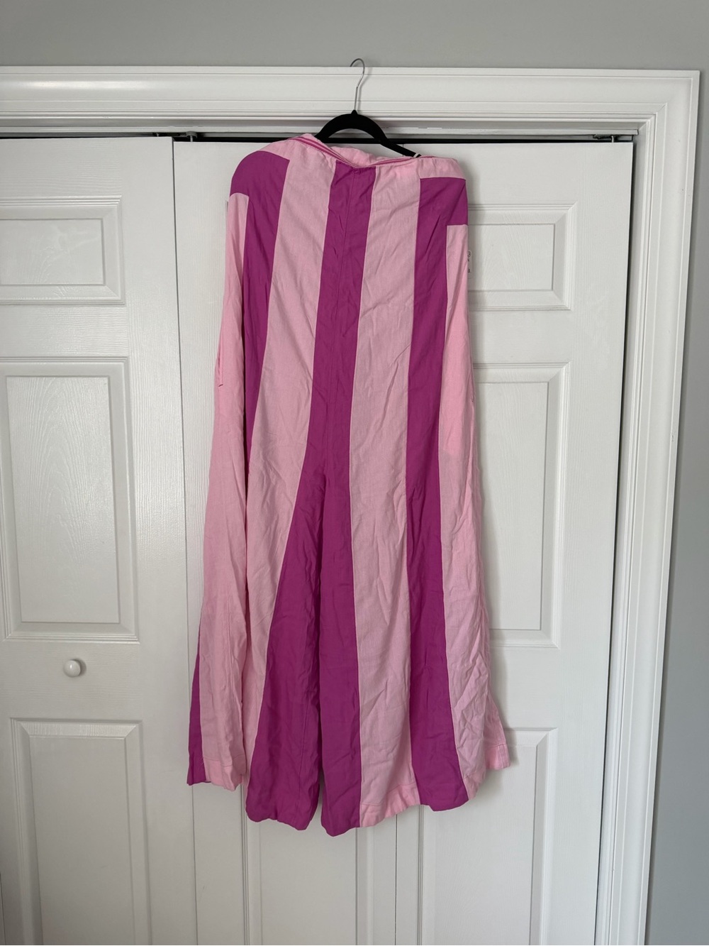 Free People Strapless Wide-Leg Jumpsuit — Pink & Cream - Picture 7 of 8